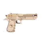 어린이를위한 어린이 교육 장난감 3D 입체 퍼즐 나무 총 가죽 스트랩 나무 수제 DIY 나무 퍼즐 모델의 그림