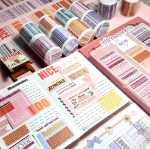 텍스트 테이프 핸드북 접착제 롤 영어 장식 스티커 공급 문자 제목 찢을 수있는 분리 가능한 문구 영어 일일 사용 글꼴 지팡이 및 종이 재료 핸드북 개미 소금 시스템 스티커 문학적의 그림