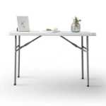 포장 마차 접이식 테이블 플라스틱 간단한 야외 가정용 자동차 직사각형 렌탈 하우스 저녁 식사 휴대용 식탁 및 의자의 그림