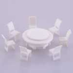 DIY 수제 미니어처 장면 조경 재료 해부 가구 모델 테이블 및 의자 세트 디스플레이 캐비닛 장식품 1:50의 그림