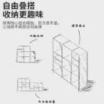 계단 아래 보관 캐비닛 무료 조합 격자 캐비닛 보관 캐비닛 선반 책장 책장 아크릴 사각형 캐비닛의 그림