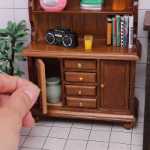 1:12 음식과 놀이 시뮬레이션 가구 모델 책장 선반 OB11 포켓 장면 인형 집 인형 집 DIY의 그림