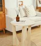 사용자 정의 DIY 그물 빨간색 골동품 사이드 테이블 커피 테이블 단단한 소나무 가구 판자 재료 패키지 라운드 테이블 커피 음료 테이블의 그림