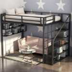 DIY 가구 맞춤형 철제 공간 절약형 로프트 스타일 침대 작은 플랫 듀플렉스 1 층 제기 침대 단일 상층의 그림