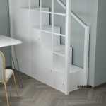 DIY 가구 맞춤형 철제 공간 절약형 로프트 스타일 침대 작은 플랫 듀플렉스 1 층 제기 침대 단일 상층의 그림