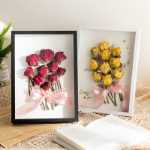 입체 중공 말린 꽃 사진 프레임 테이블 DIY 수제 선물 영원한 꽃 보존 상자 장미 표본 프레임의 그림