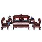 인도네시아 검은 사워 가지 나무 넓은 잎 회양목 중국 고전 고급 동양 마호가니 소파 마호가니 가구 거실 풀 세트의 그림