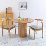 스칸디나비아 원목 원형 테이블 작은 가정용 간단한 가정용 식탁 식탁 다기능 거실 디자이너 대형 원형 테이블의 그림