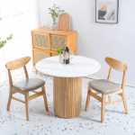 스칸디나비아 원목 원형 테이블 작은 가정용 간단한 가정용 식탁 식탁 다기능 거실 디자이너 대형 원형 테이블의 그림