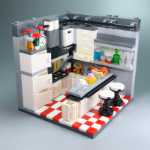 MOC 작은 입자 빌딩 블록 퍼즐 DIY 장난감 가정 장식 주방 거실 욕실 가구 전기 제품의 그림