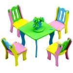 EVA 가구 놀이 집 장난감 DIY 퍼즐 수제 어린이 빌딩 블록 의자 모델 작은 의자 3 차원 퍼즐의 그림