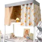 두꺼운 강한 암막 침대 커튼 학생 기숙사 이층 침대 커튼 주위에 상단 이층을 차단하는 소녀 대학 기숙사 커튼의 그림