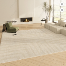 스칸디나비아 거실 카펫 커피 테이블 카펫 침실 바닥 쿠션 가정용 빨 수없는 소파 침대 옆 시니어 라이트 고급 방 방음 매트의 그림