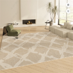 스칸디나비아 거실 카펫 커피 테이블 카펫 침실 바닥 쿠션 가정용 빨 수없는 소파 침대 옆 시니어 라이트 고급 방 방음 매트의 그림