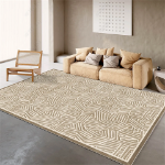 스칸디나비아 거실 카펫 커피 테이블 카펫 침실 바닥 쿠션 가정용 빨 수없는 소파 침대 옆 시니어 라이트 고급 방 방음 매트의 그림