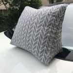 침대 머리 쿠션 소파 베개 사무실 코튼 캔버스 요추 등받이 침대 오래된 거친 천 삼각형 쿠션 허리 베개의 그림