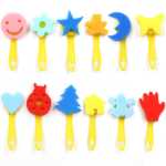 어린이 그림 낙서 도구 스폰지 페인트 브러시 브러시 유치원 DIY 스탬프 아트웍 재료 롤러 롤러의 그림