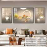 거실 장식 그림 현대 간단한 소파 배경 벽걸이 그림 빛 고급 분위기 벽화 2022 새로운 삼부작 벽화의 그림