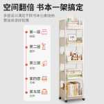 트롤리 선반 모바일 가정용 간식 바닥 다층 거실 보관 책장 주방 거실 마구간 선반의 그림