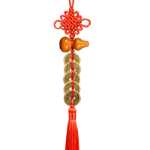 우디 머니 도어 투 도어 마호가니 조롱박 펜던트 순수 구리 정통 구리 돈 매달려 장식 게이트 압력 임계 값 상서로운 매듭 장식의 그림