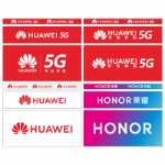 새로운 화웨이 5G 카운터 스티커 휴대 전화 상점 홍보 포스터 영광 라벨의 그림