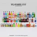 미니어처 음식 놀이 슈퍼마켓 과일 작은 장난감 블라인드 백 시뮬레이션 음식 음료 병 모델 케이크 그물 빨간색 장식품의 그림