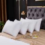 5성급 호텔 침구 화이트 다운 베개 코튼 깃털 방지 천 메밀 베개의 그림