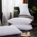 5성급 호텔 침구 화이트 다운 베개 코튼 깃털 방지 천 메밀 베개의 그림