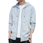 2023 가을과 겨울 새로운 카디건 스웨터 남성용 후드 재킷 남성용 트렌드 스포츠 및 레저 다용도 단색상의의 그림