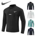 스포츠 긴팔 남성 달리기 피트니스 훈련 옷 통기성 하프 지퍼 학생 육상 축구 스포츠 스웨터 속건성 옷의 그림