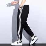 세 바 스포츠 스웨트 바지 남학생 가을 대형 백 조수 느슨한 드로 스트링 바지 농구 캐주얼 긴 바지의 그림