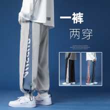 하이 스트리트 트렌드 드로 스트링 드로 스트링 레그 팬츠 남성 모델 가을과 겨울 느슨한 스트레이트 조수 작업 바지 큰 사이즈 스포츠 레저의 그림