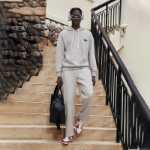 봄과 가을 캐주얼 스웨트 팬츠 커팅을 실행하는 Aspirant UZIS 스웨트 팬츠 남성 니트 스트레이트 느슨한 농구 바지의 그림