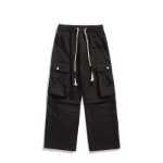 야외 하이킹 스포츠 작업 바지 남성 가을 아메리칸 하이 스트리트 조수 느슨한 캐주얼 바지 큰 사이즈 스트레이트 바지의 그림