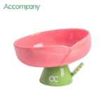 장미 애완 동물 신선한 꽃 고양이 그릇 높이 향상 경추 보호 안티 블랙 턱 공급 피더 그릇과 함께의 그림