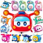 아우디 더블 다이아몬드 슈퍼 플라잉 맨 애완 동물 어린이 변형 장난감 소년 로봇 금 발광 경찰 보물 레파오 전체 세트의 그림