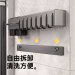 스테인레스 스틸 주방 나이프 랙 벽걸이 형 다기능 나이프 랙 주걱 숟가락 젓가락 펀칭 구멍이없는 올인원 보관 랙의 그림