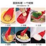 주방 다기능 연삭 요리 숟가락 매싱 배수 숟가락 생강 마늘 숟가락 가정용 으깬 감자 서빙 숟가락의 그림