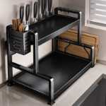 나사가 필요없는 주방 향신료 선반다층 젓가락 나이프 랙다기능 조리대 조미료 주방 용품 정리함의 그림