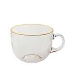 아침 식사 컵 대용량 유리 오트밀 가정용 여성 우유 컵 뚜껑 숟가락 그릇 손잡이가있는 물 컵 커피 컵의 그림