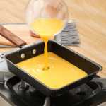 타마고야키 일본식 사각 비접착 비접착 두꺼운 계란 야키소바 아침 식사 팬 오믈렛 홈 프라이팬 팬 팬 팬의 그림