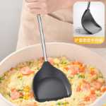 실리콘 주걱 붙지 않는 주걱 조리기구 세트 프라이팬 주걱 가정용 수프 스푼 고온 흑단 나무의 그림