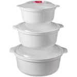 전자 레인지 가열 특수기구 뜨거운 밥 용기 도시락 찜기 상자 찜기 그릇 뚜껑이있는 가정용 플라스틱 전자 레인지 그릇의 그림