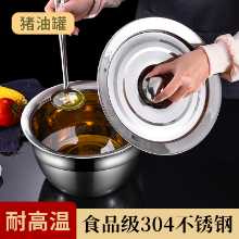 뚜껑이있는 스테인리스 스틸 오일 냄비 라드 캔 가정용 오일 드럼 주방 오일 용기 양념 항아리 상업용 오일 캔 쿼터의 그림