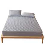 더러운 라미네이트면 침대 모자 단일 두꺼운 3 피스 매트리스 프로텍터 미끄럼 방지 침대보 침대 시트 먼지 커버 세트 풀 패키지의 그림