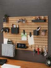 가정용 구멍 보드 데스크탑 보관 후크 액세서리 게임 룸 벽에 적합 펀치 선반 파티션 장식 플레이트 없음의 그림