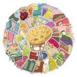 50 조각 가구 낙서 스티커 만화 인 스타일 스티커 어린이 DIY 물 컵 스케이트 보드 컴퓨터 수하물 스티커의 그림