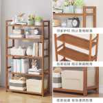 선반 다층 수납 선반 바닥 간단한 원목 주방 거실 벽 서적 상품 대나무 작은 장난감 기타 수납의 그림