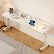 가정용 책상 단단한 나무 리프트 컴퓨터 책상 발코니 침대 건너편 침대 옆 좁은 테이블 학생 간단한 벽 긴 테이블의 그림