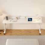 가정용 책상 단단한 나무 리프트 컴퓨터 책상 발코니 침대 건너편 침대 옆 좁은 테이블 학생 간단한 벽 긴 테이블의 그림